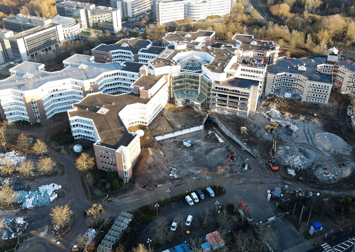 Luftbildaufnahme im Mertonviertel - Frankfurt am Main